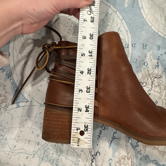 Korks Kork-Ease Belaya Cognac Brown Leather Lace Up Ankle Booties Size 7.5M - Picture 12 of 14